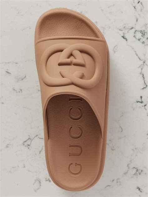 gucci women rubber slide sandal|gucci miami rubber platform slides.